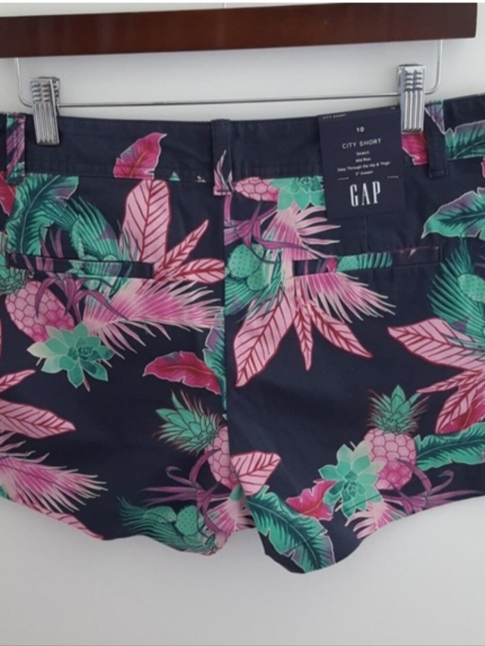 GAP Navy Shorts with Pink Floral Trim